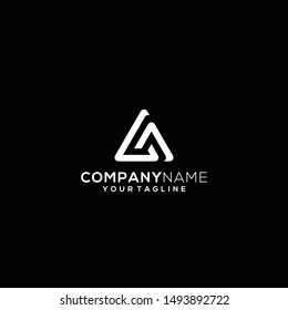 initials modern black and white gc / cg logo