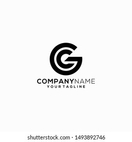 Initials Modern Black And White Gc / Cg Logo