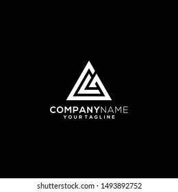 initials modern black and white gc / cg logo