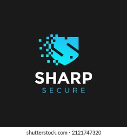 Iniciales Diseño de Logotipo de Letra S moderna para datos seguros, tecnología Blockchain, criptodivisa digital, sistema de datos en la nube, empresa de seguridad cibernética