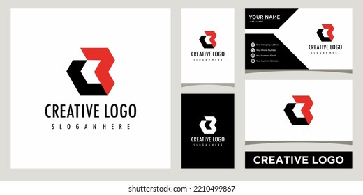 Initials monogram B letter business logo design template with business card design