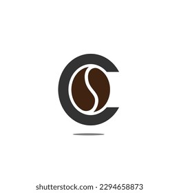 Initials Monogram CO OC with coffee beans logo design