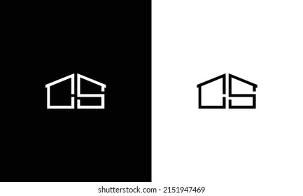 Initials Monogram CS Letter logo design. Minimal elegant CS black and white color initial based letter icon logo
