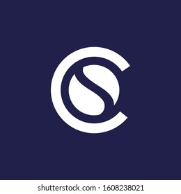 Initials Monogram CS SC Letter logo design  modern linked