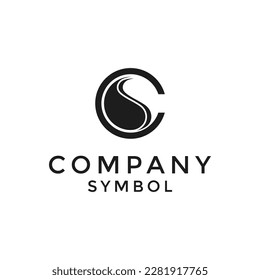 Initials Monogram CS SC Letter Circular Yin Yang logo design