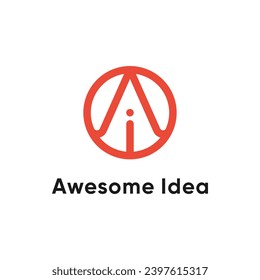 Initials Monogram IA AI Letter Circular logo design