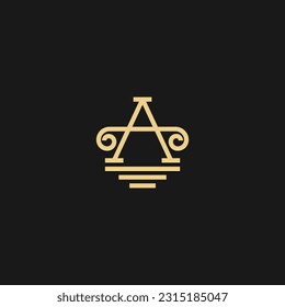 initials monogram A letter attorney and law business logo design concept, vector illustration.