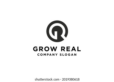 Initials monogram letter GR logo design.