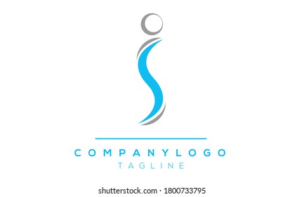 I iniciales diseño del logotipo del alfabeto de texto en letra monográfica