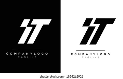 Diseño del logotipo del alfabeto de texto de letras monográficas IT iniciales