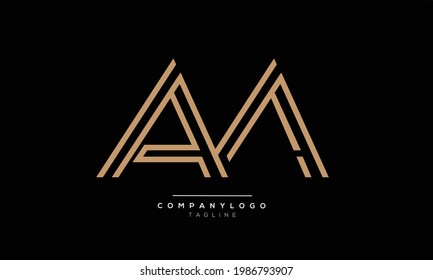 AM initials monogram letter text alphabet logo design