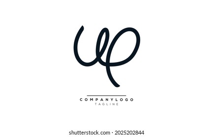 UP initials monogram letter text alphabet logo design