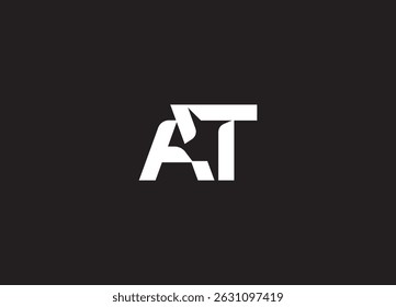 AT initials monogram letter text alphabet logo design