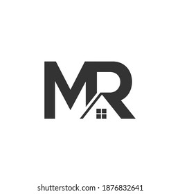 Initials MR house logo design