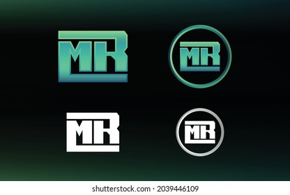 Iniciales El logotipo MR con un color brillante es adecuado para equipos deportivos E y otros