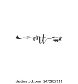 Initials MT calligraphy lettering beauty symbol