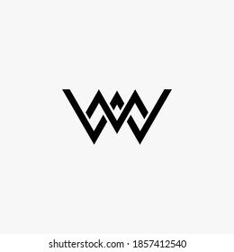iniciales logotipo de MW en un fondo blanco limpio