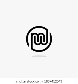 iniciales logotipo de MW en un fondo blanco limpio