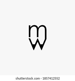 iniciales logotipo de MW en un fondo blanco limpio