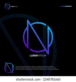 Initials N abstract logo design