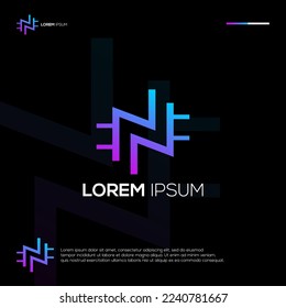 Iniciales N diseño de logotipo abstracto