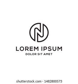 initials N logo design template,  vector