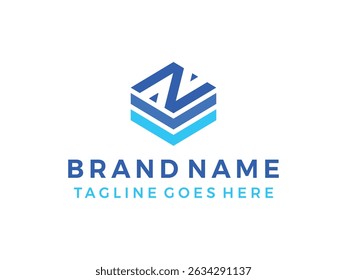 Initials N logo, high tech symbol, isolated on transparent background	