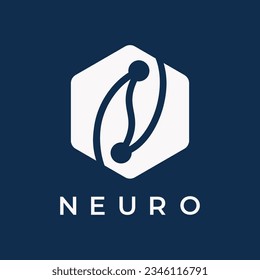 The initials N logo is a technological theme that seems modern with a blue background suitable for use in the field of neurology.