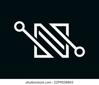 initials N logo technology design vector
