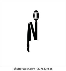 initials N logo vector template KNIFE