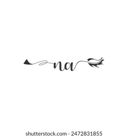 Initials NA calligraphy lettering beauty symbol