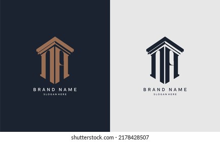 initials NA logo with pillar element. Best for law firm company, legal, lawyer vector monogram design.