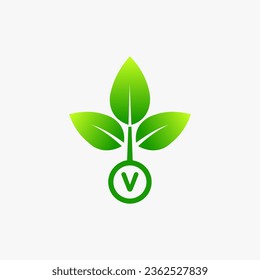 initials nature logo design vector