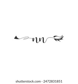 Initials NN calligraphy lettering beauty symbol