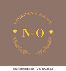Initials NO letter monogram diamond gold company luxury