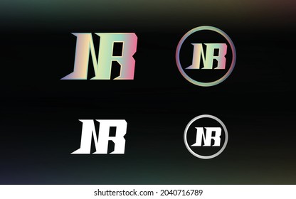 Initials NR logo with a bright color is suitable for E sports teams and others