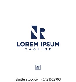 initials NR negative space logo design inspiration