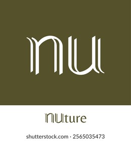 Initials NU, UN Monogram Logo Template, Minimal Luxury Letter N and U Logo Vector for Brand Identity