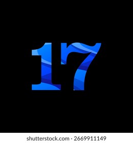 Número de iniciales 17 Gradiente Diseño de logotipo de negocios 
