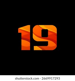 Número de iniciales 19 Gradient Logo Design