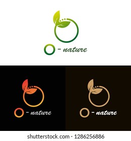 initials O nature logo template, vector logo for busoiness corporate, elements, natural, illustrations -vector