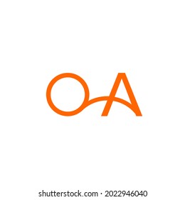 Vector de diseño de logotipo OA inicial