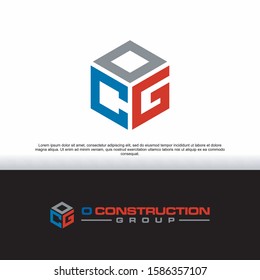 initials OCG for construction companies, the letter CG stands for construction group, logo