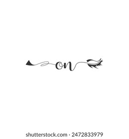 Initials ON calligraphy lettering beauty symbol
