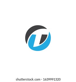 Initials OT letters logo negative space black and white style, two marks t, O together, modern business card emblem typography design element