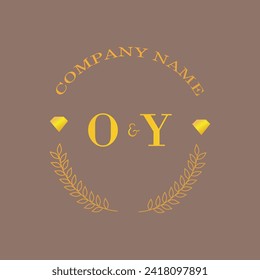 Initialen OY-Brief-Monogramm Diamantengold Unternehmen Luxus