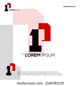 Iniciales P con diseño de logotipo de espacio negativo