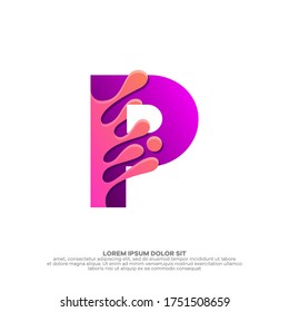 Initials P Logo Creative Template Sign Vector