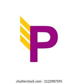 initials p logo icon brightly colored