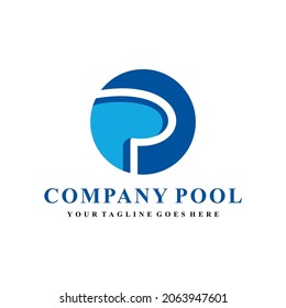 initials p pool logo design inspiration